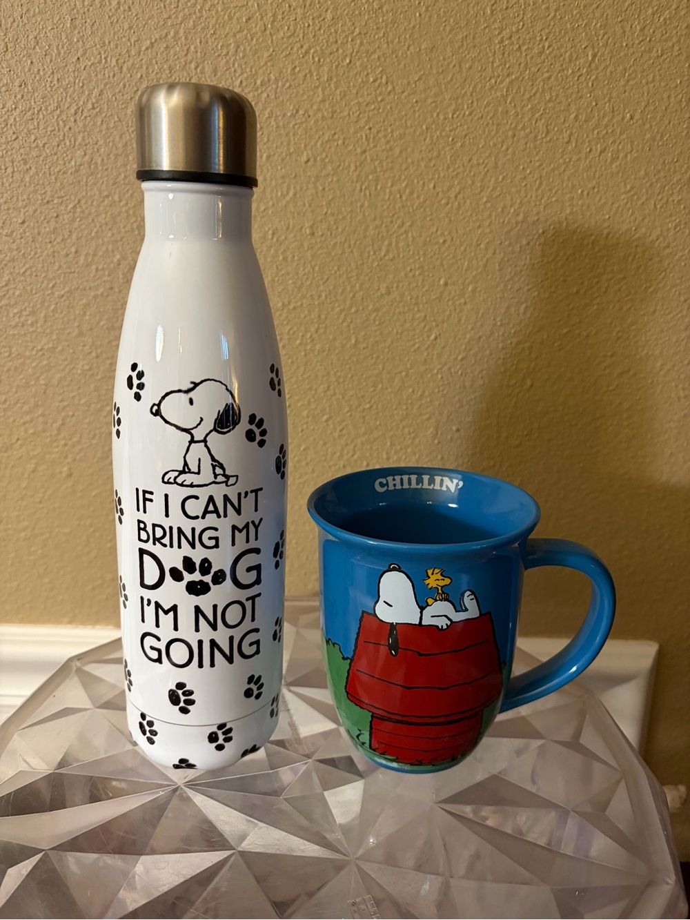 Snoopy Stainless Steel 20 Ounce Tumbler Snoopy chillin Coffee Mug New!